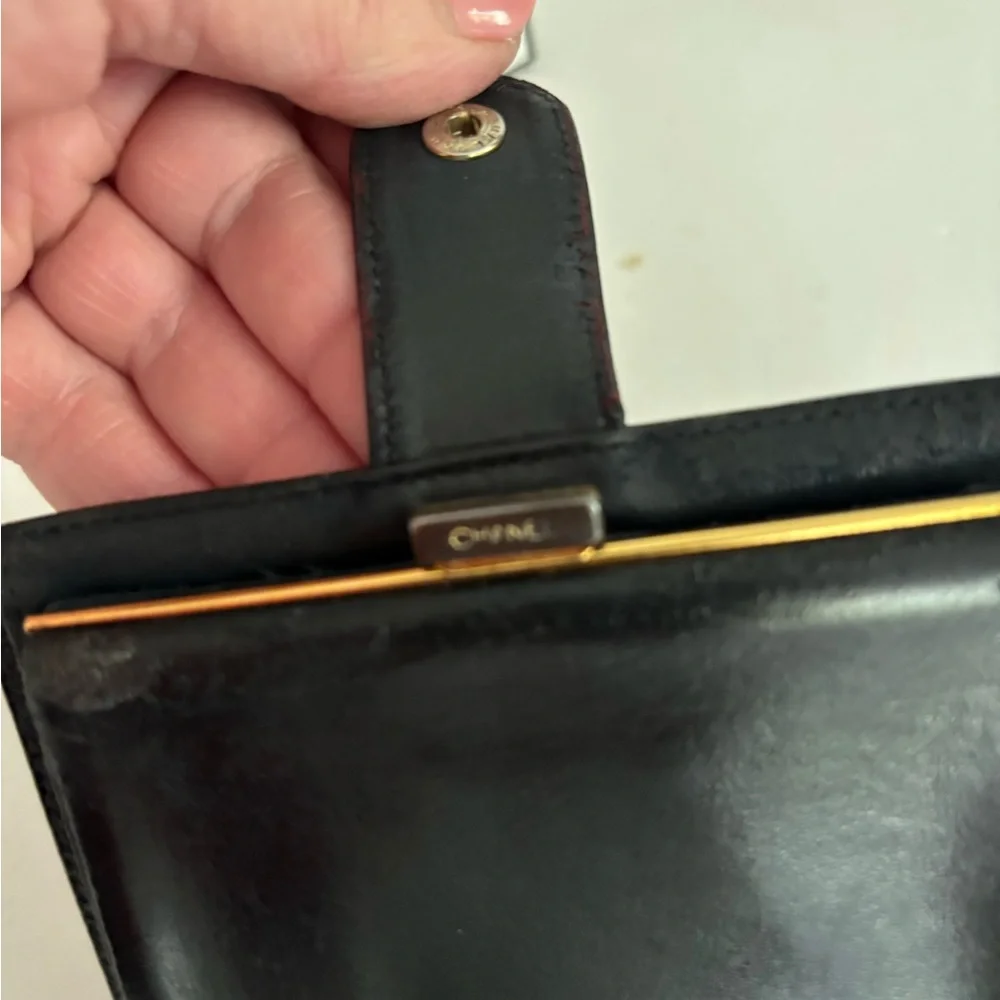 Authentic Chanel bifold black wallet